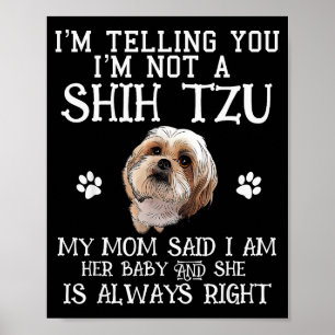 Funny Shih Tzu Shihtzu Gift Mom Mama Baby Pet Dog Poster
