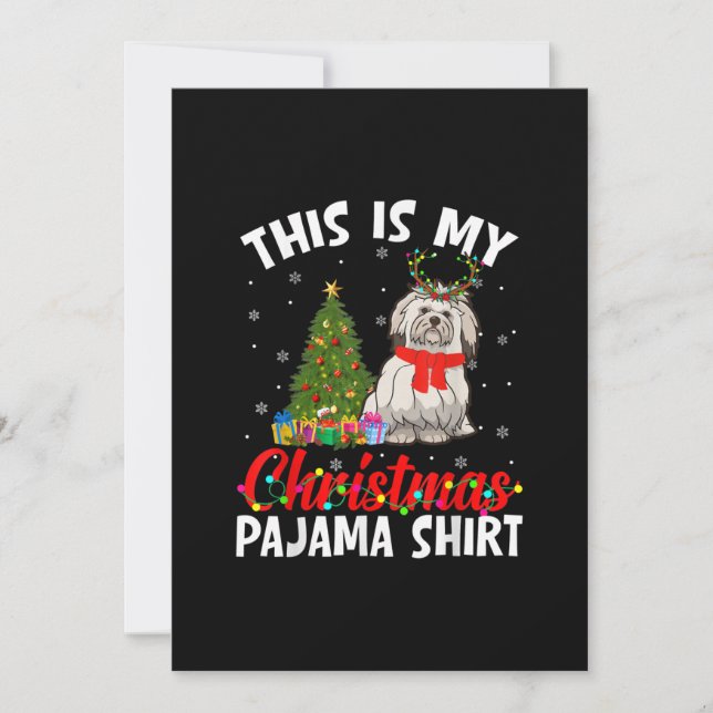 Funny Shih Tzu Xmas Pajama Gift Dog Dad Dog Mom . Thank You Card (Front)