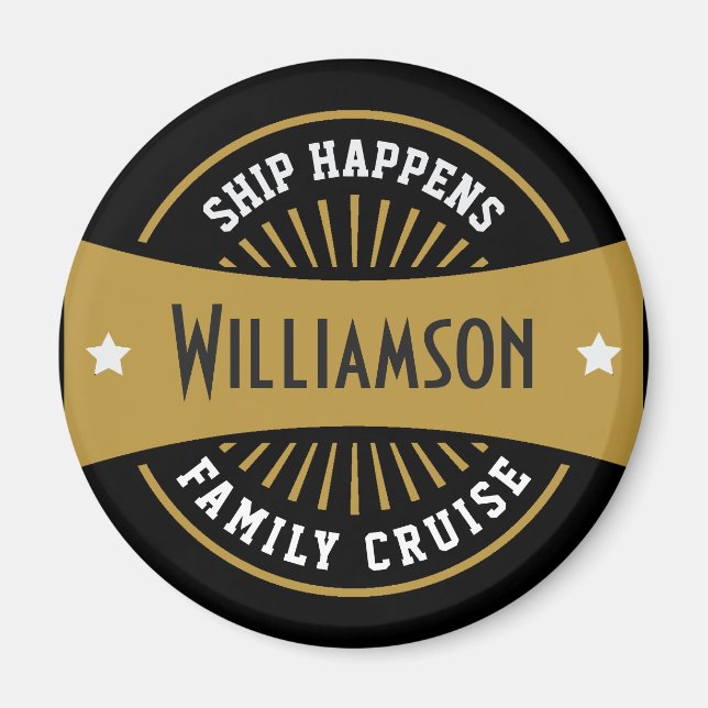 Funny Ship Happens Cruise Cabin Door Marker Magnet (Front)