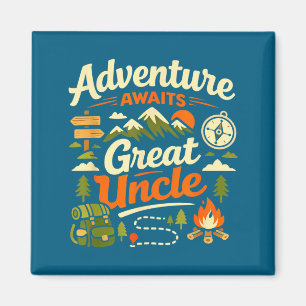 Funny Shirt Adventure Awaits Great Uncle Hiking Magnet