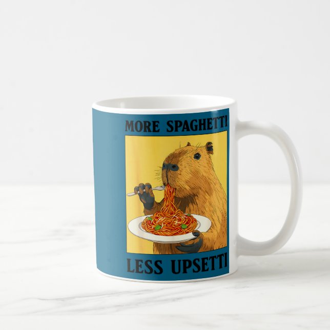 Funny Shirt More Spaghetti Less Upsetti Capybara Coffee Mug (Right)