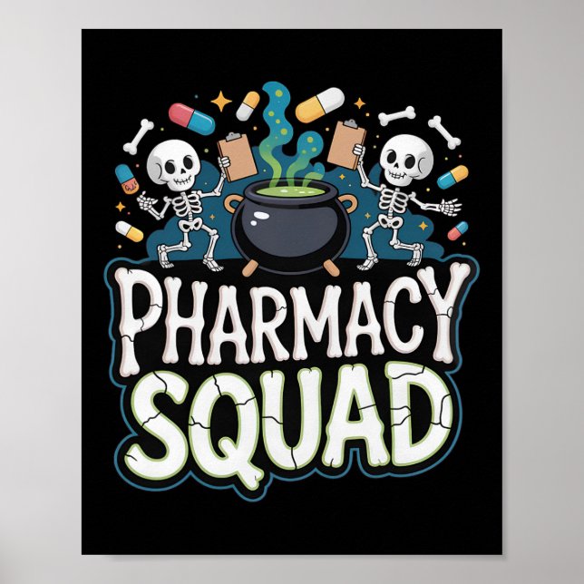 Funny Shirt Pills Pharmacy Pharmacist Squad Hallow Poster (Front)