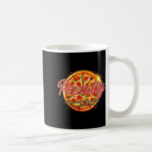 Funny Shirt Solar Eclipse Pizzality Eclipse Pizza Coffee Mug (Right)