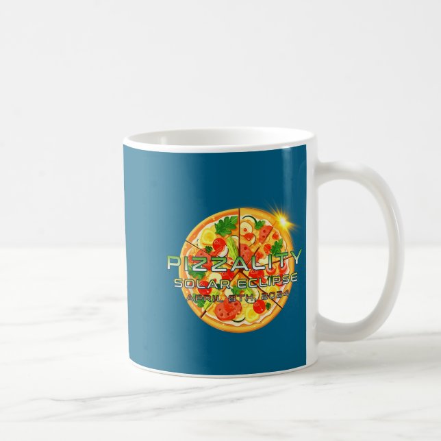 Funny Shirt Solar Eclipse Pizzality Eclipse Pizza Coffee Mug (Right)
