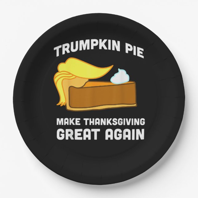 Funny Shirt Trumpkin Pie Make Thanksgiving Great A Paper Plates (Front)