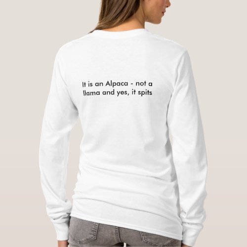 Funny shirt with alpaca not a llama picture