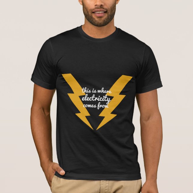 Funny Shirts Electricity source Brilliant  Flash (Front)