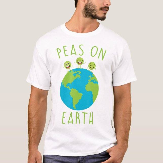 Funny Shirts Peas On Earth Tees Peace Men (Front)