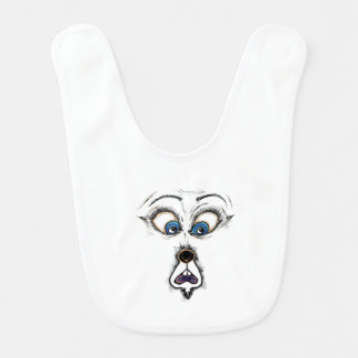 Funny Shocked Cartoon Face T-Shirt  Baby Bib