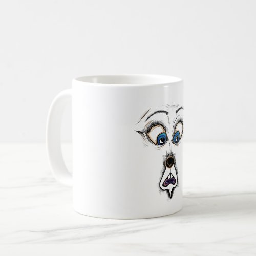 Funny Shocked Cartoon Face T-Shirt Coffee Mug