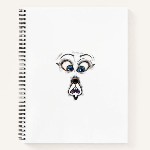 Funny Shocked Cartoon Face T-Shirt Notebook