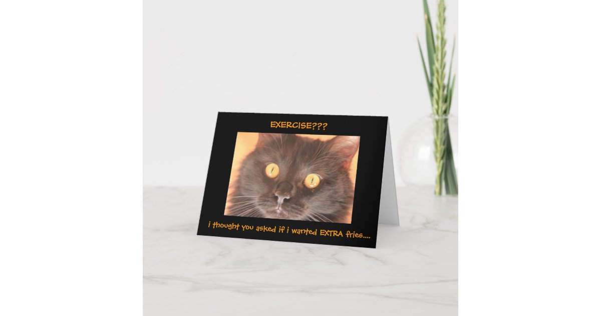 Funny Shocked Cat Birthday Card | Zazzle