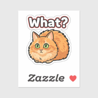 Funny Shocked Ginger Cat What? Meme Sticker