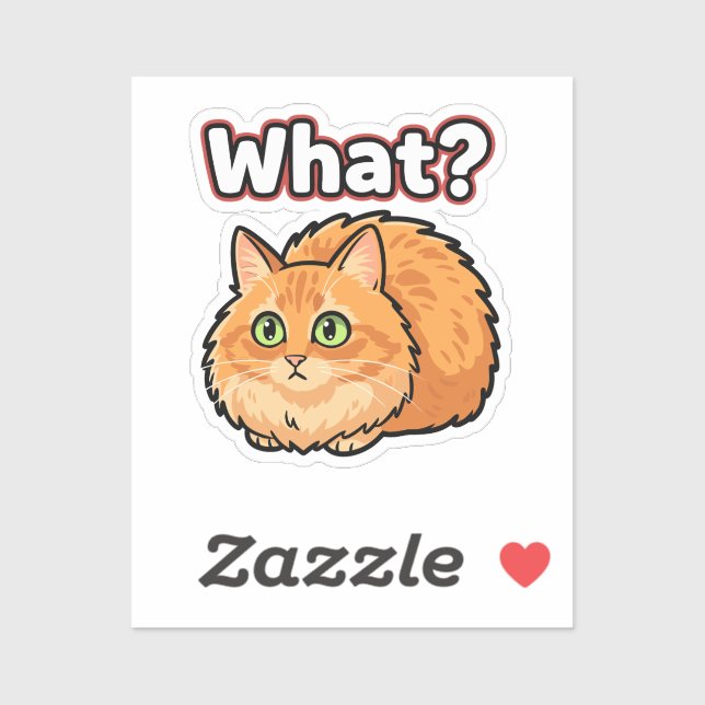 Funny Shocked Ginger Cat What? Meme Sticker  (Sheet)