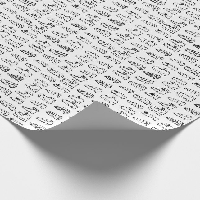 Funny Shoe Color Your Own Pattern Wrapping Paper (Corner)