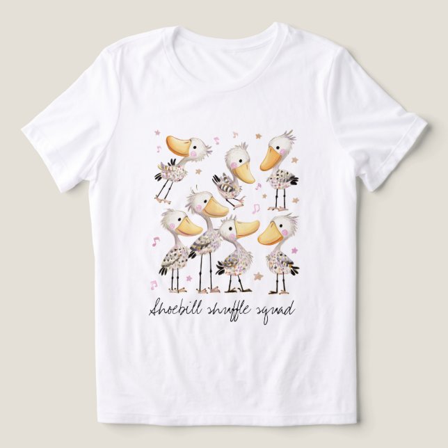 Funny Shoebill Shuffle Squad Tri-Blend Shirt (Design Front)