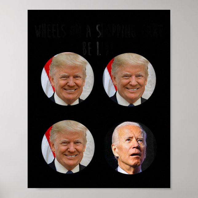 Funny Shopping Cart Trump Biden Election Meme Vote Poster (Front)