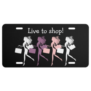 Funny Shopping Diva Car License Plate