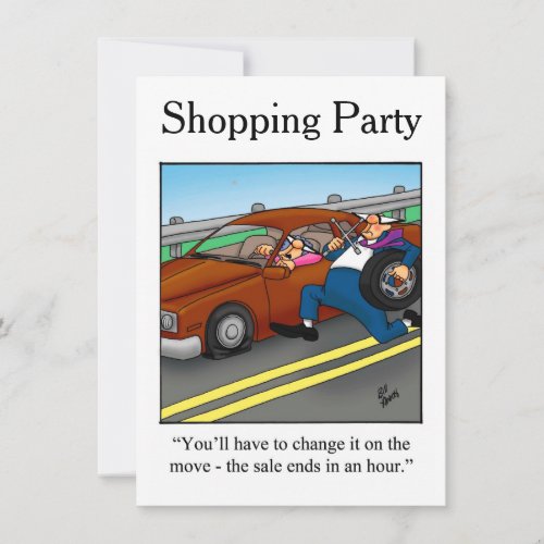Funny Shopping Excursions Invitations