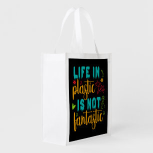 Funny shopping word art  grocery bag