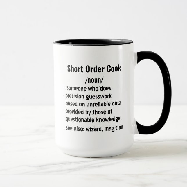 Funny Short Order Cook Definition gifts men women Mug (Right)