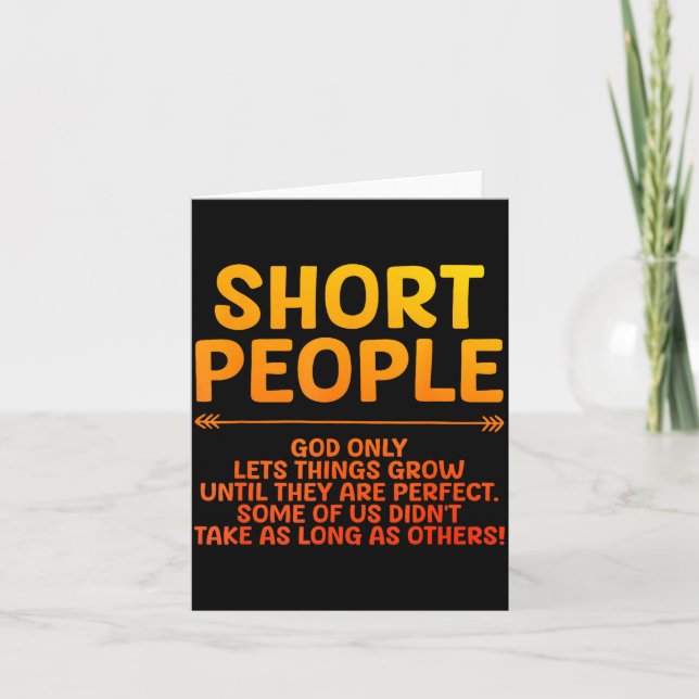 Funny Short People Art For Men Women Short Girl Sh Card (Front)
