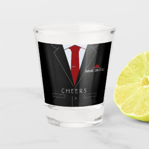 Funny Shot Glass Personalized Name Business Suit