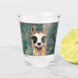 Funny Shot Glass with Curious Baby Llama