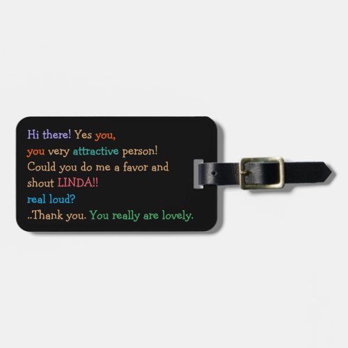 Funny Shout My Name Humor Black Travel Luggage Luggage Tag