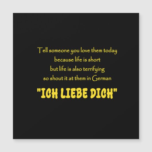 Funny Shout Your Love in German (Front)