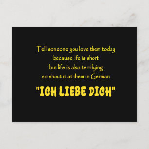 Funny Shout Your Love in German Holiday Postcard