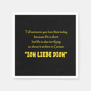 Funny Shout Your Love in German Napkins