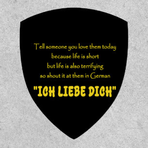 Funny Shout Your Love in German Patch
