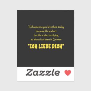 Funny Shout Your Love in German Sticker