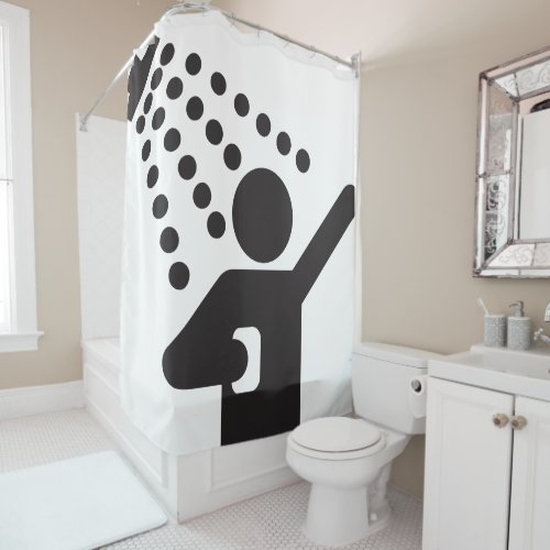 Funny Shower Symbol Man Shower Curtain
