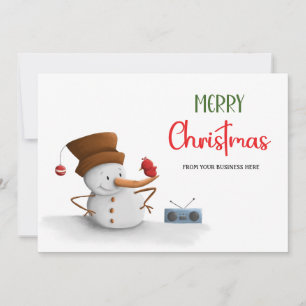 Funny Showman Radio Merry Christmas Business Holiday Card