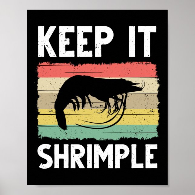 Funny Shrimp Gift For Men Women Cool Fishing Prawn Poster (Front)