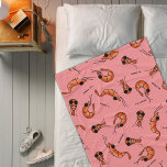 Funny shrimp kawaii fleece blanket
