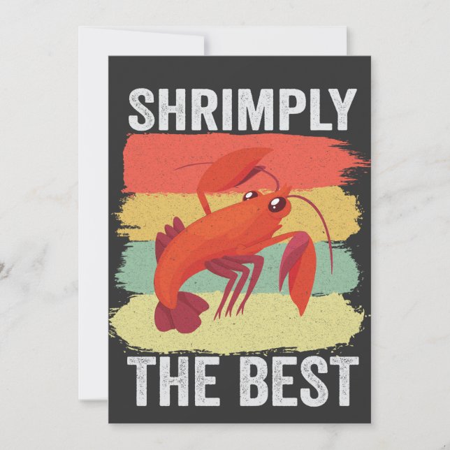 Funny Shrimp Shellfish Keep it Shrimple Fishing Invitation (Front)