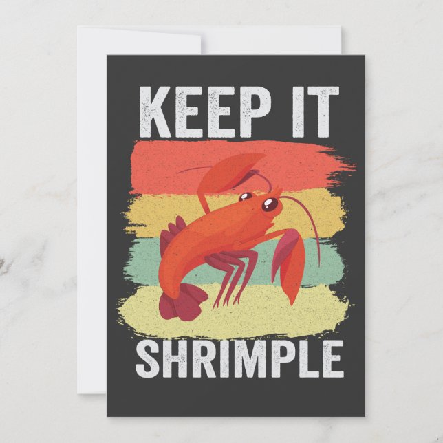 Funny Shrimp Shellfish Keep it Shrimple Fishing  Invitation (Front)