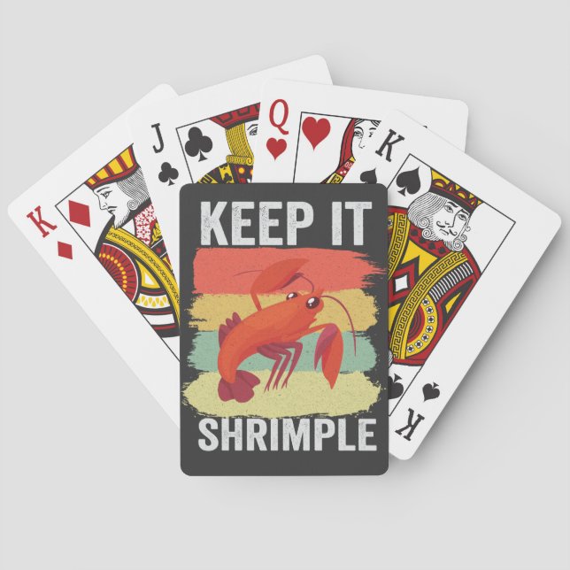 Funny Shrimp Shellfish Keep it Shrimple Fishing  Poker Cards (Back)