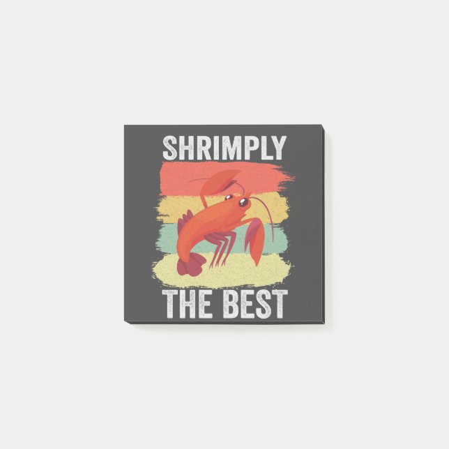 Funny Shrimp Shellfish Keep it Shrimple Fishing Post-it Notes (Front)