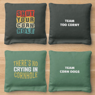 Funny shut your corn hole no crying personalized cornhole bags