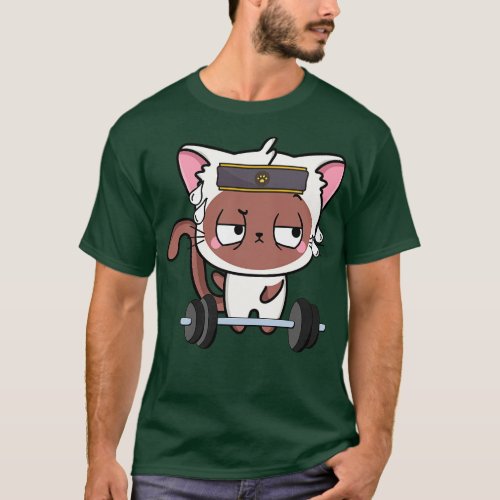 Funny Siamese cat is exercising T_Shirt