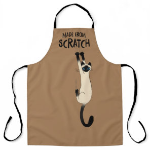 Funny Siamese Cat Made From Scratch Apron