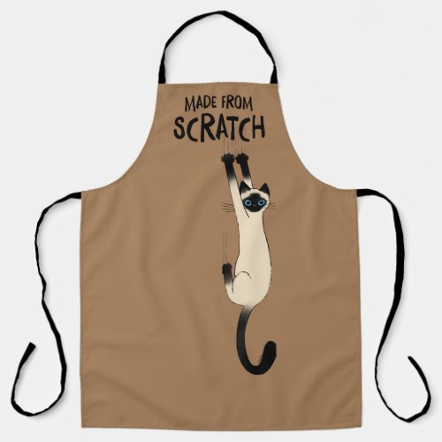 Funny Siamese Cat Made From Scratch Apron