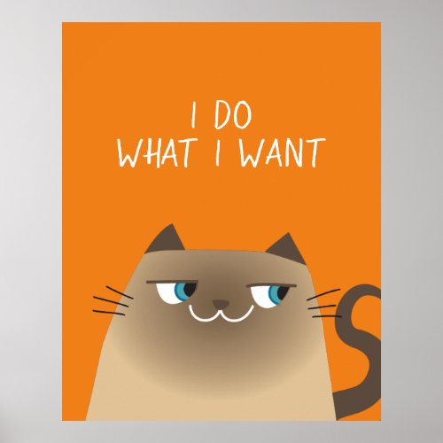 Funny Siamese Cat Poster