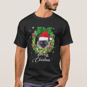 Funny Siamese Cat Snow Christmas Xmas Decorations T-Shirt