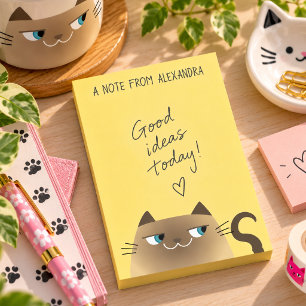 Funny Siamese Cat Sticky Notes Cute Kawaii