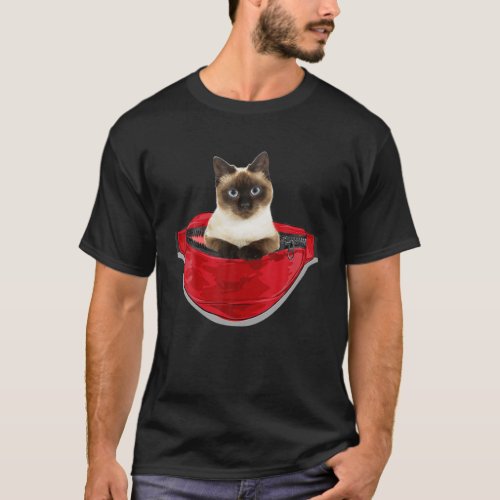 Funny Siamese Cat Waist Pack Red Pocket Kitten Lov T_Shirt